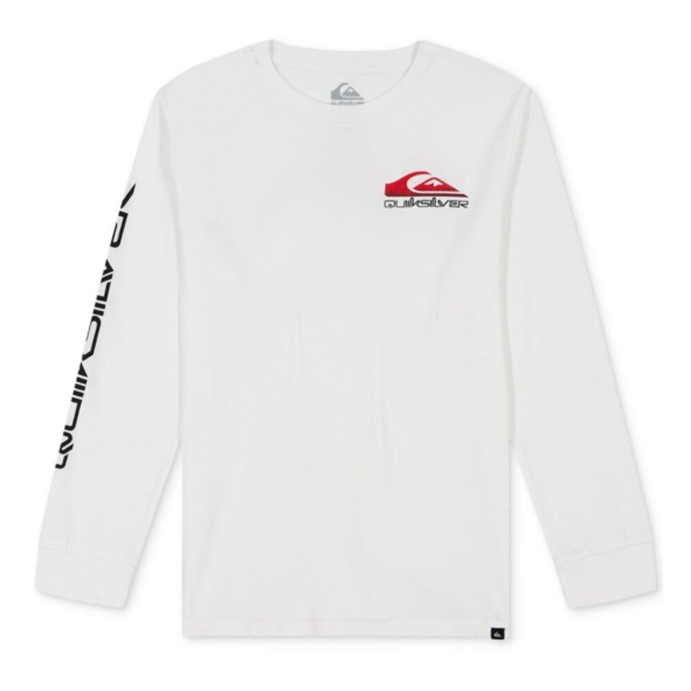 NWT Quiksilver Big Boys Cotton Omni Logo Core Graphic Long-Sleeve T-Shirt size L